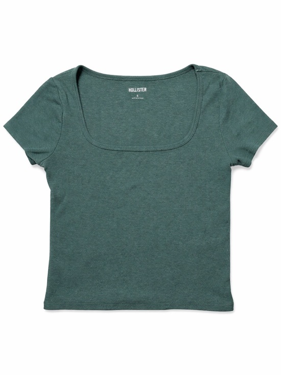 Hollister Tops - Hollister Ribbed Baby Tee Green Cropped Fitted Top Size Small/XS Y2K